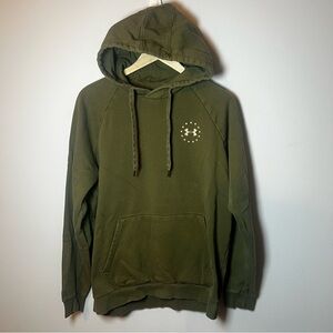 Under Armour Freedom Flag Rival Fleece Hoodie Men’s L Military Green Loose Fit